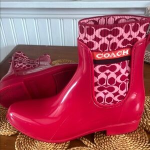 Coach Pink Rain Boots